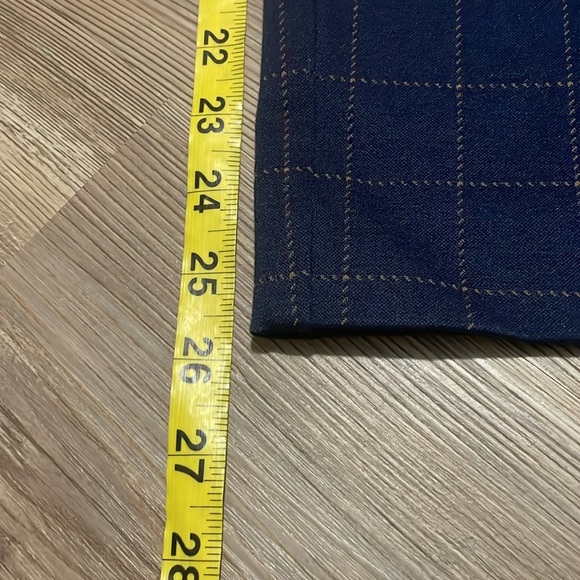 Charter Club Cambridge Windowpane Print Slim Pants Navy check Size 12P Pull on - Picture 11 of 13
